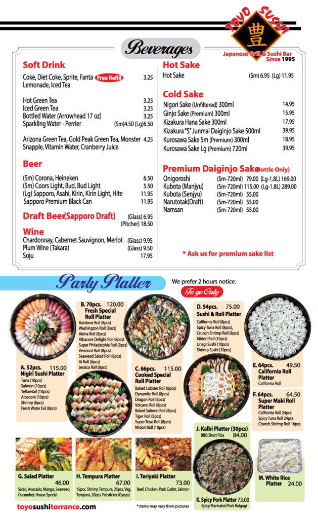 Party Platter TOYO SUSHI